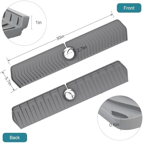 Large Size Kitchen Sink Splash Guard, 30"Silicone Faucet Handle Drip