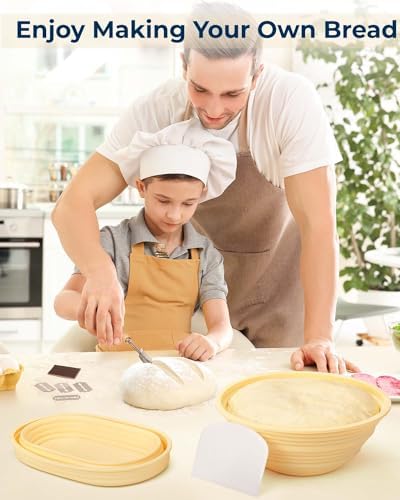 Silicone Banneton Proofing Basket Kit, Sourdough Baking Supplies