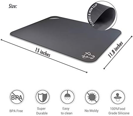 Fotouzy Plastic Cutting Boards with Food Icons, Set of 4, Flexible Cutting Mats with Hole, BPA-Free, Non-Slip and Dishwasher Safe, Modern Neutral Colors