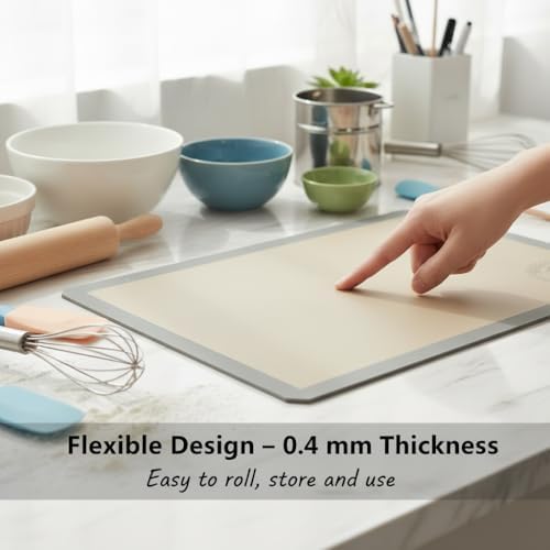 Silicone Baking Mats - Full Size Baking Sheet Liners, Pack of 2, Gray
