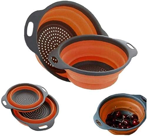qiuqiu 1pc Collapsible Collapsible Silicone Colander Fruit Vegetable