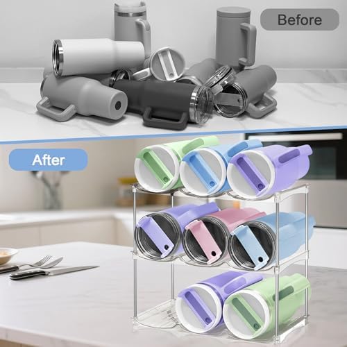 Spaclear Stackable Water Bottle Organizer for Stanley 40oz Tumbler