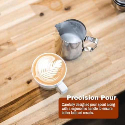 Barista Basics 20 Oz Silver Stainless Steel Milk Frother Pitcher