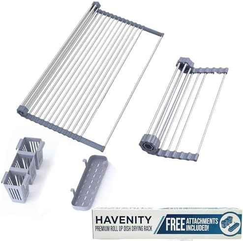 HavenityTM Expandable Roll Up Dish Drying Rack for Small Sinks