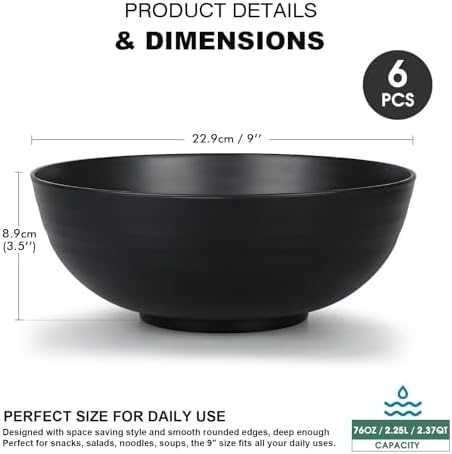 Greentainer Unbreakable Large Salad Bowls, 76 oz Plastic Serving Bowl