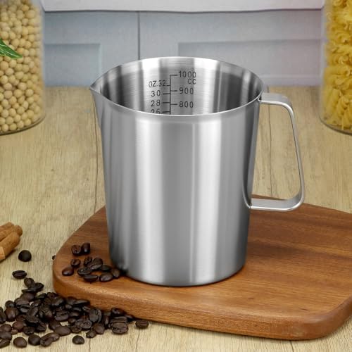 QWORK 304 Stainless Steel Measuring Cup 32 OZ with OZ/ML Graduations