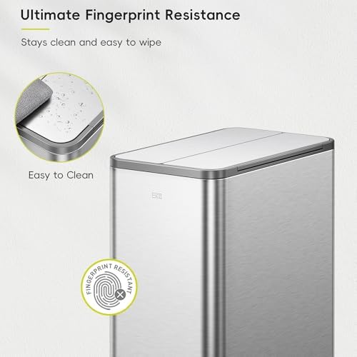 EKO X-Wing Step Trash Can, 50L, Stainless Steel