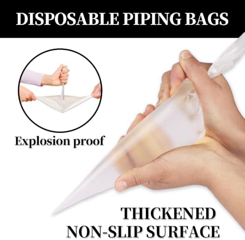 18 Inch Large Piping Bags and Tips Set,100PCS Large Piping Bags with 5