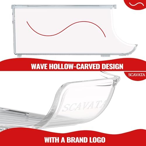 SCAVATA Stackable Refrigerator Can Organizer, Clear Plastic, 2 Pack