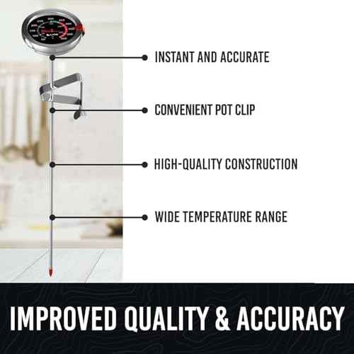 Craft911 Candy Thermometer with Pot Clip - Deep Fry Oil Thermometer