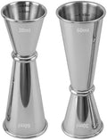 2 Pack Double Jigger for Bartending, 304 Stainless Steel 1oz/2oz