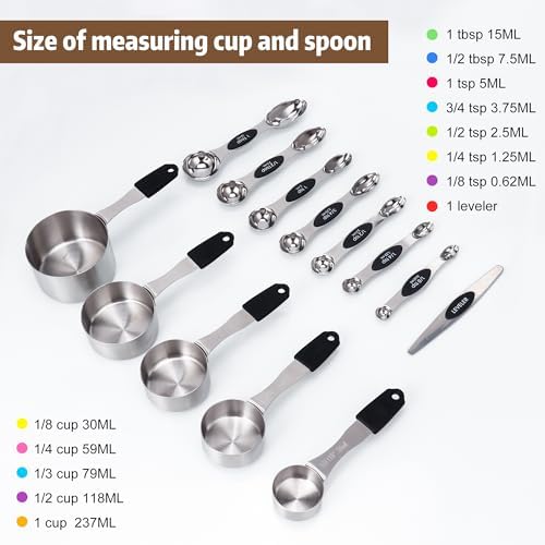 Magnetic Measuring cups and spoons Set, 5 Stainless Steel Magnetic