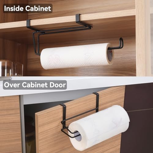 Black Under-Cabinet Paper Towel Holder