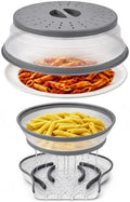Gevoli Collapsible Microwave Splatter Cover with Strainer Draining