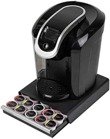 Mind Reader Single Serve Coffee Pod Drawer, 30 Pod Capacity, Countertop Organizer, 10.5"L x 12.75"W x 2.5"H, Black