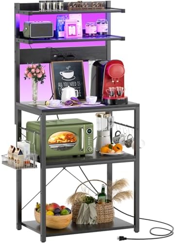 Aheaplus 5-Tier Bakers Rack with Power Outlet