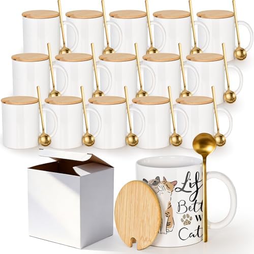 16Pack Sublimation Mugs Blanks, 11oz Sublimation Coffee Mug Bulk