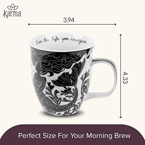 Karma Gifts, 14 oz Black and White Boho Mug, Cute Coffee and Tea Mug