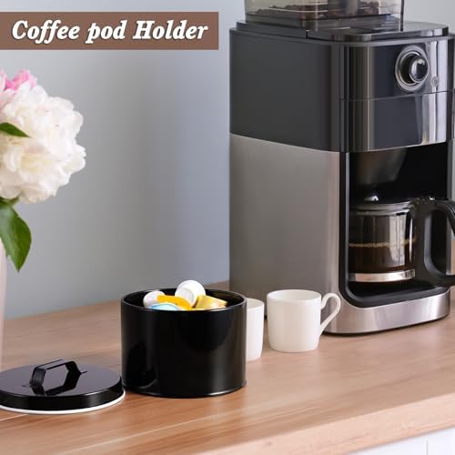 DRASTAR Coffee Filter Holder, Black Filter Storage with Lid for