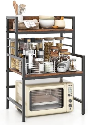 GOFLAME 3-Tier Microwave Stand Countertop, 110lbs Capacity