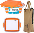 Collapsible Large BBQ Prep Tub 16L & BBQ Resting Bag, Foldable Cutting