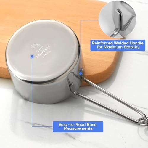 10-Piece Stainless Steel Measuring Cups and Spoons Set for Home Baking