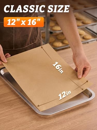 SMARTAKE 300 Pcs Parchment Paper Baking Sheets, Pre-Cut, 12x16 Inches