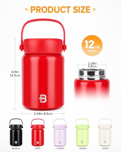 Soup Small Thermo for Hot Food,12oz Insulated Food Jar for Work or