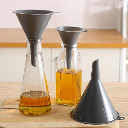 Plastic Kitchen Funnel Set of 3,BPA Free Round Food Funnels for