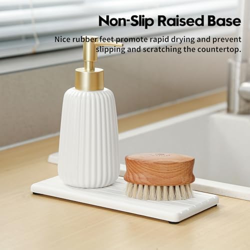 3 Pack Diatomite Coasters, White 8"x3.8"