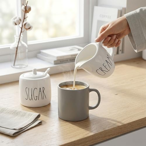 Sugar and Creamer Set, Cream Container and Sugar Holder Set for Coffee