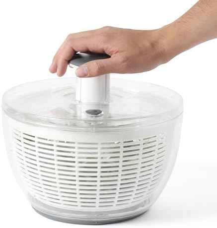 Calphalon Aero 6.3-Qt Salad Spinner & Vegetable Washer, Fruit Cleaning Bowl with Built-In Strainer Basket for Lettuce, Greens, Produce & Kitchen Meal Prep
