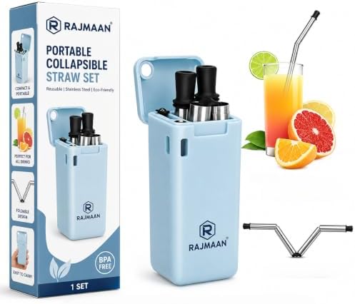 RAJMAAN Reusable 304 Stainless Steel Straw Set