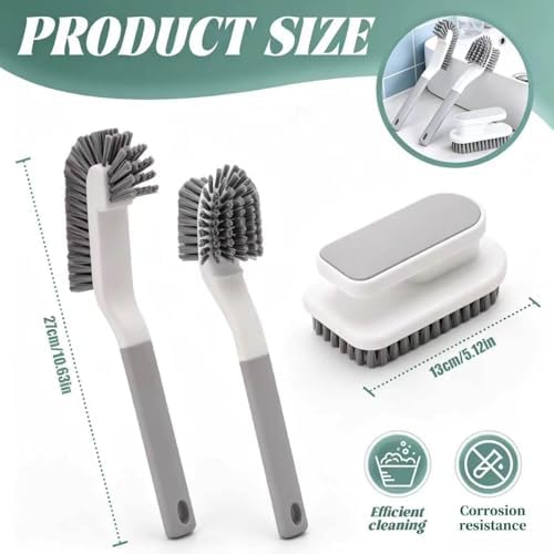 3 Pack Scrub Brushes, Medium Bristle for Kitchen&Bathroom Cleaning
