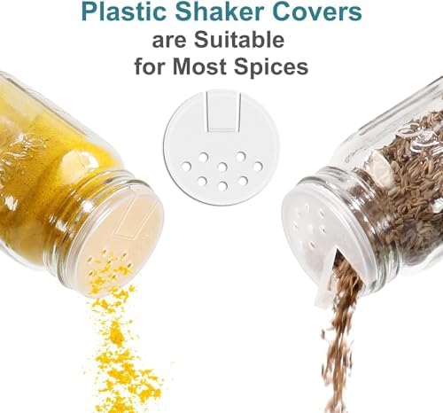CycleMore 30 Pack 4oz Glass Mason Spice Jars, Round Spice Containers