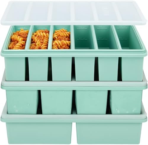 Silicone Freezer Trays with Lids, Soup Molds for Meal Prep, 3 Pack