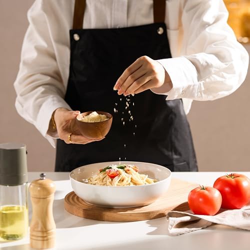 KooK Pasta Bowls, For Soups & Salads, Set of 4, 40 oz, White