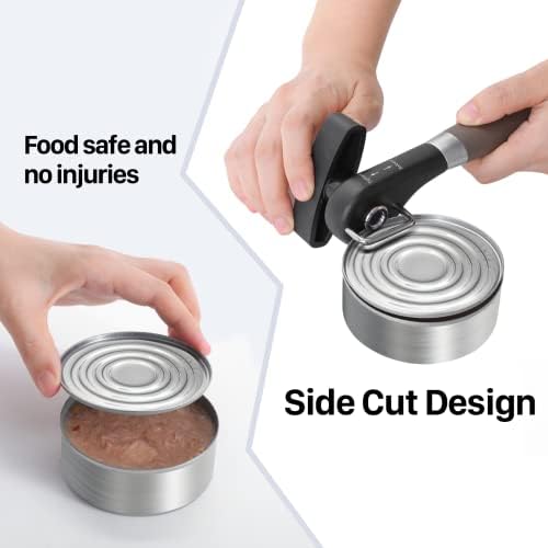 Beneno Can Opener, Manual Side Safe Cut Can Opener Smooth Edge, Brown