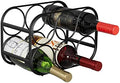 Buruis 6-Bottle Countertop Wine Rack, Metal Wine Bottle Holder, Black