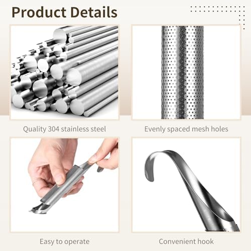 6 Pack Stainless Steel Tea Infuser Set - Fine Mesh for Loose Leaf Tea