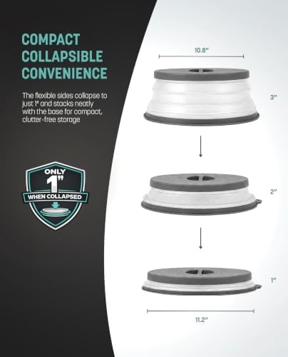 Gevoli Collapsible Microwave Splatter Cover with Strainer Draining