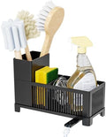 Black Kitchen Sink Caddy and Sponge Holder Organizer