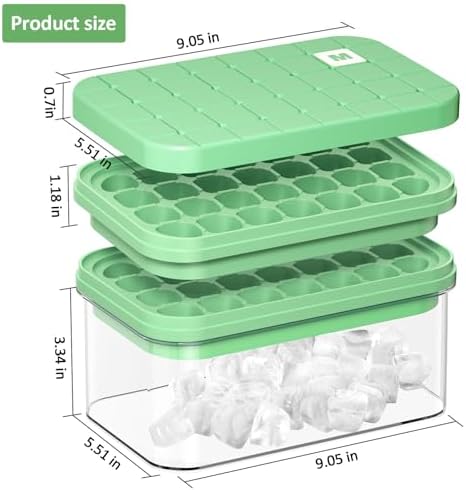habgp Ice Cube Tray with Lid & Bin, Ice Cube Tray for Freezer with 56