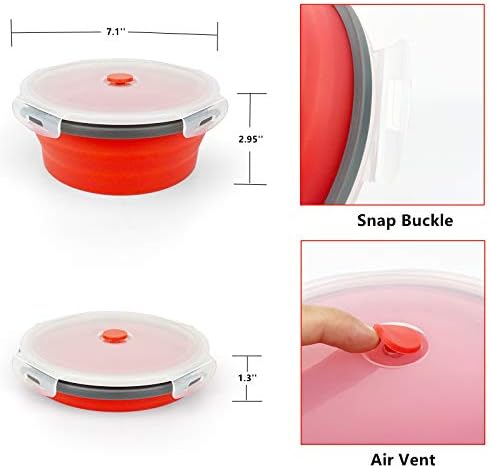 CCyanzi 1200ml Collapsible Camping Bowl Silicone Food Storage