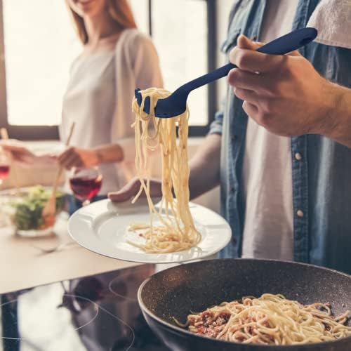 GIR 13-Inch Silicone Spaghetti & Pasta Spoon, Navy