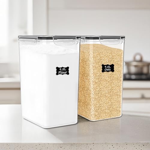 FOOYOO 2 PC Flour Sugar Storage Containers (9.5L | 321 Oz) Extra Large