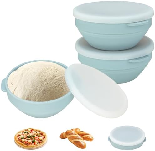 Set of 2 Collapsible Silicone Containers with Lids, 16.8 x 16.8 x 7 cm