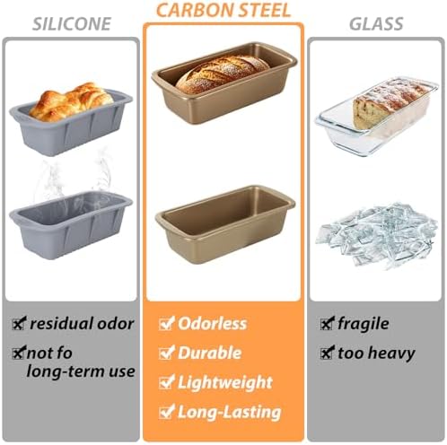 AKOLAFE 8 Pack Small Loaf Pans Nonstick 7.7x3.7 Banana Bread Pans for