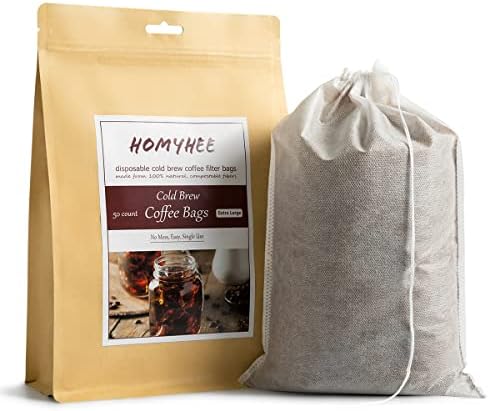 Disposable Cold Brew Coffee Filters - 50 Count Single Use Filter Sock