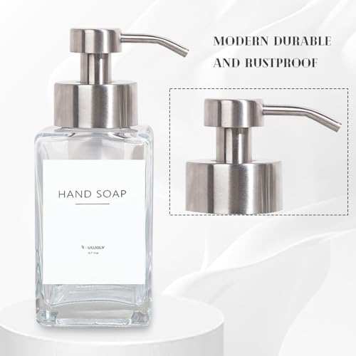 Foaming Soap Dispenser with Stainless Steel Pump, 12oz Refillable